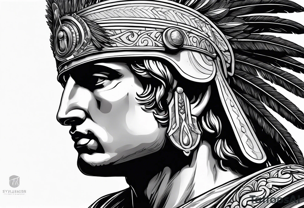 alexander the great with headdress tattoo idea