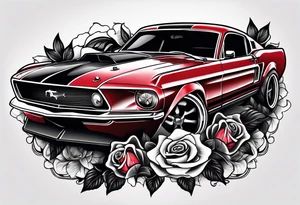 skull and roses
Muscle mustang car tattoo idea