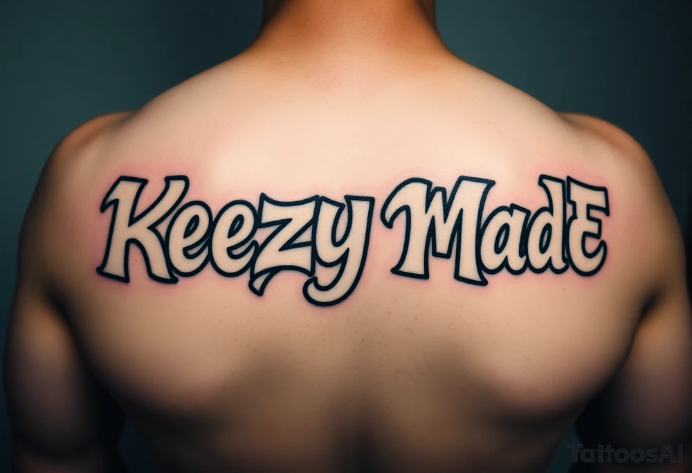 Fat bubble graffiti style lettering  (KeezY MadE) tattoo idea