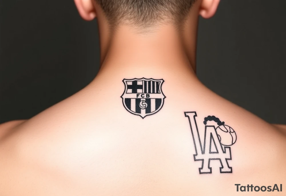 Vinny 01 29 2015 one dope soul one piece fc barcelona la dodgers blend tattoo idea