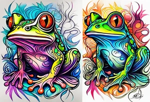 Trippy frog tattoo idea