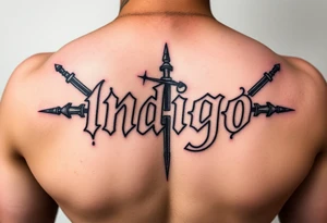 The name indigo stabbed through 333 tattoo idea