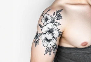 Floral Elements: Incorporate state flowers—bluebonnet (Texas), mountain laurel (Connecticut), and coast rhododendron (Washington
Arm sleeve shoulder to elbow tattoo idea