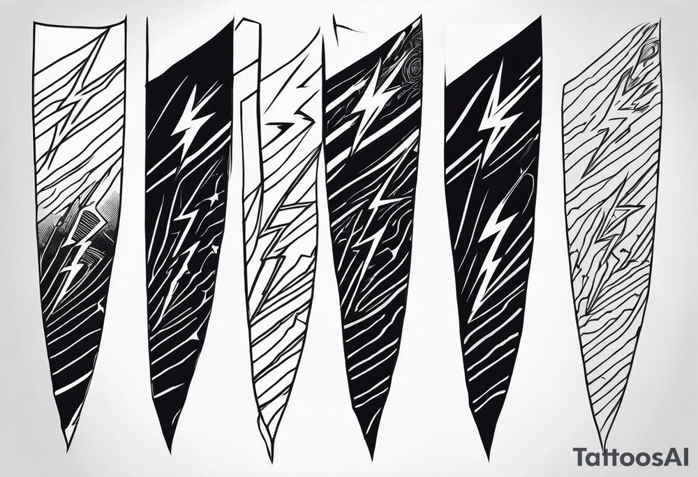 Make an arm sleeve with lightning bolt tattoo idea