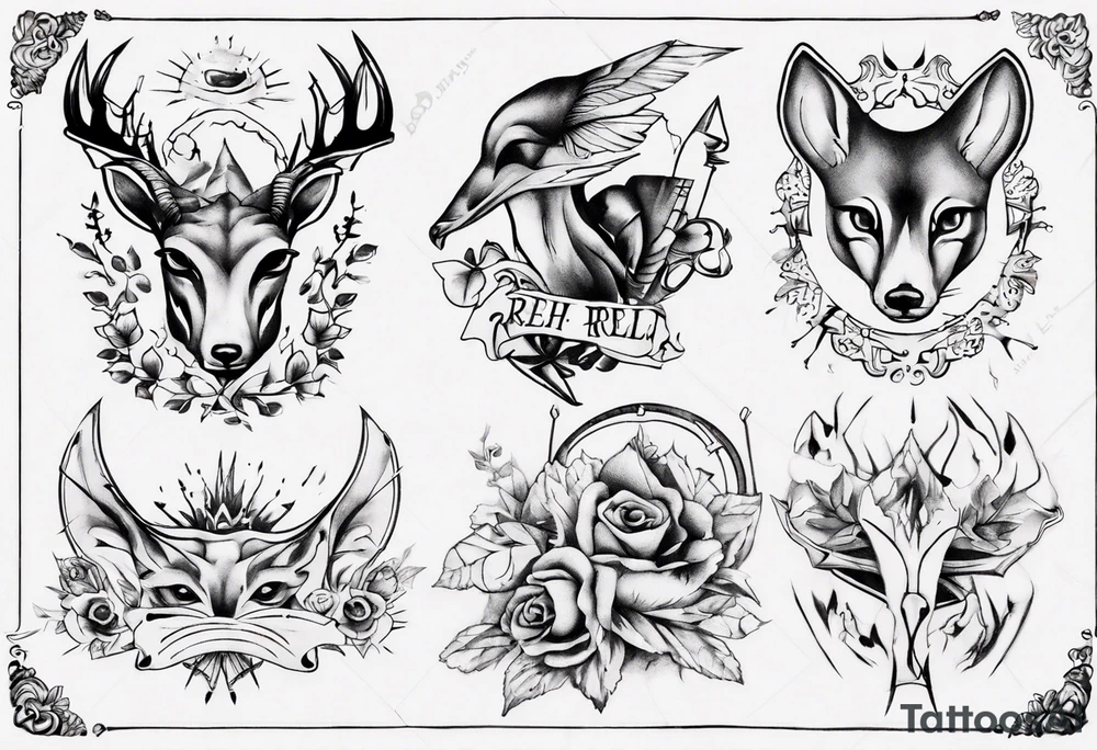 reh und forelle tattoo idea