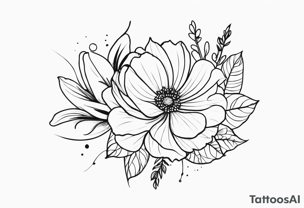 November flower and July flower with the words 
Love is togetherness tattoo idea