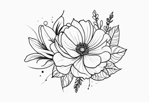 November flower and July flower with the words 
Love is togetherness tattoo idea