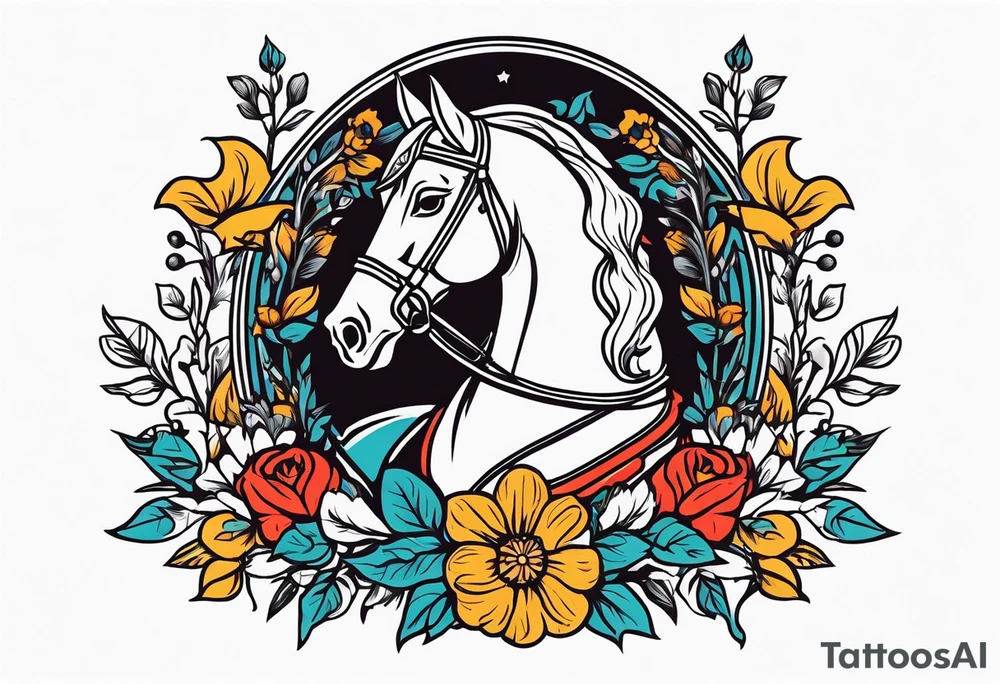 knight

old school vintage simple traditional design with vintage flowers surrounding
bold color simple tattoo idea