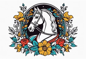 knight

old school vintage simple traditional design with vintage flowers surrounding
bold color simple tattoo idea