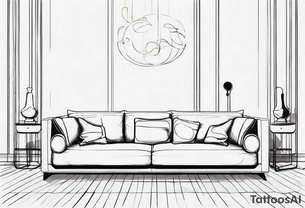 fancy white couch tattoo idea