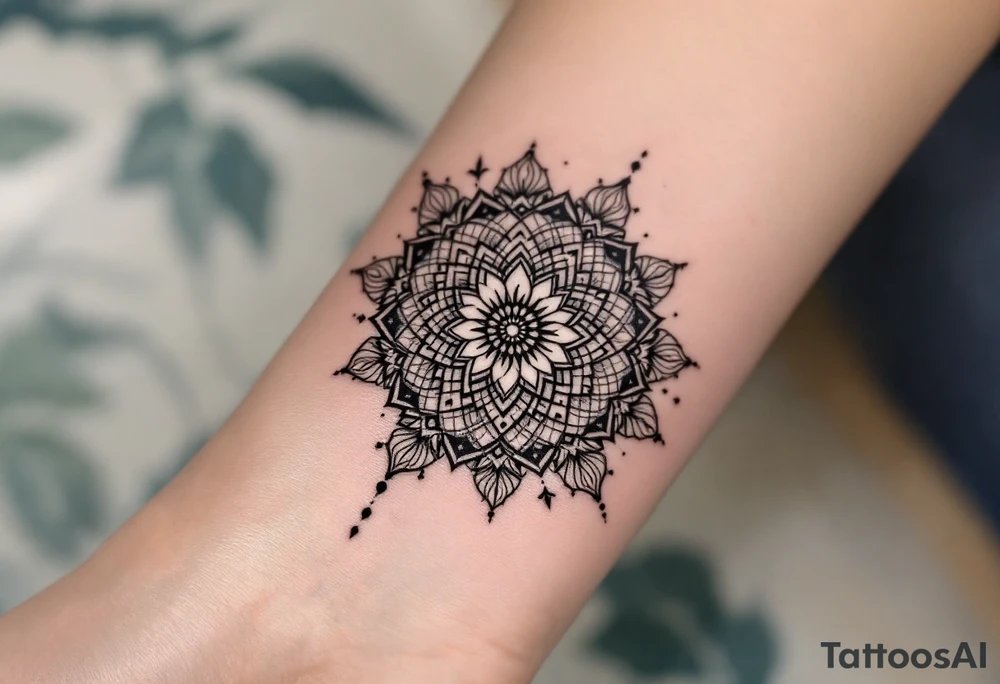 mandala with sacred flower of life in the middle tattoo idea