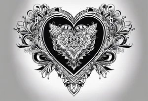 A tattoo with the name: kaimani with a heart tattoo idea