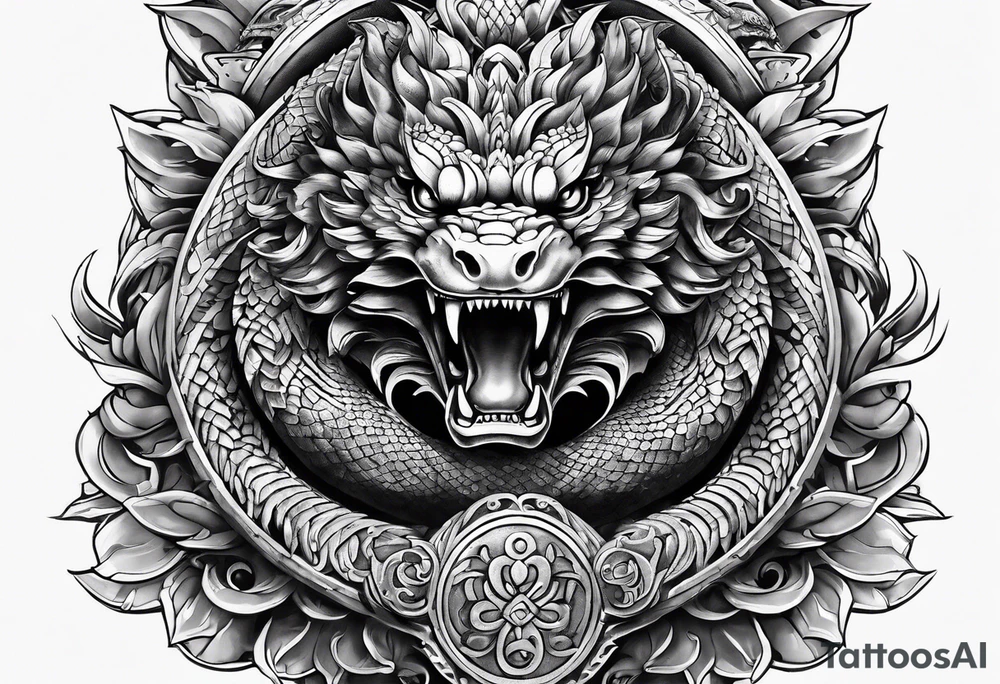 quetzalcoatl snake sleeve tattoo idea