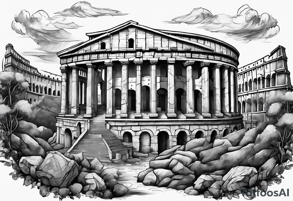 Julius Caesar and colosseum tattoo idea