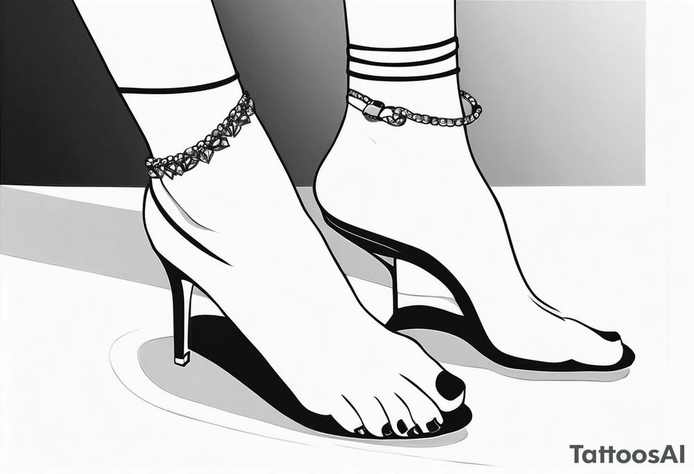 realistic feminine ankle bracelet tattoo tattoo idea
