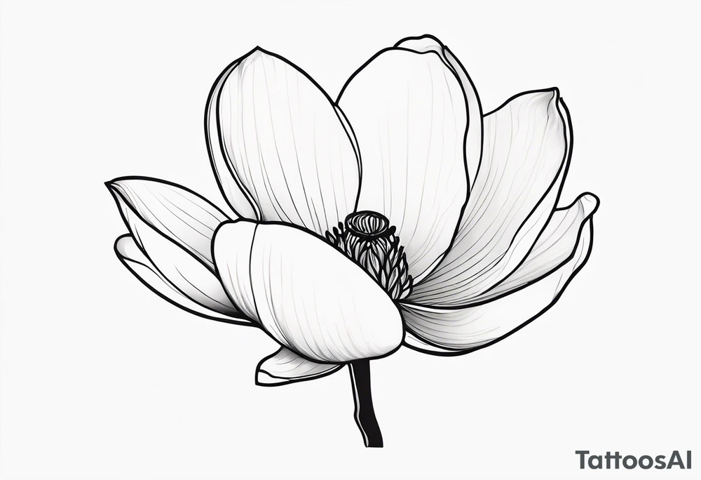 I need a Fineline magnolia flower, really long and thin tattoo idea