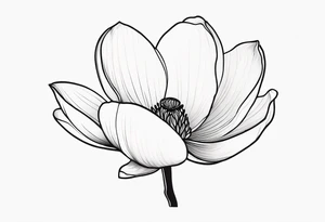 I need a Fineline magnolia flower, really long and thin tattoo idea