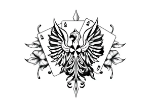 Poland symbol and poker cards Add casino money to it. tattoo idea