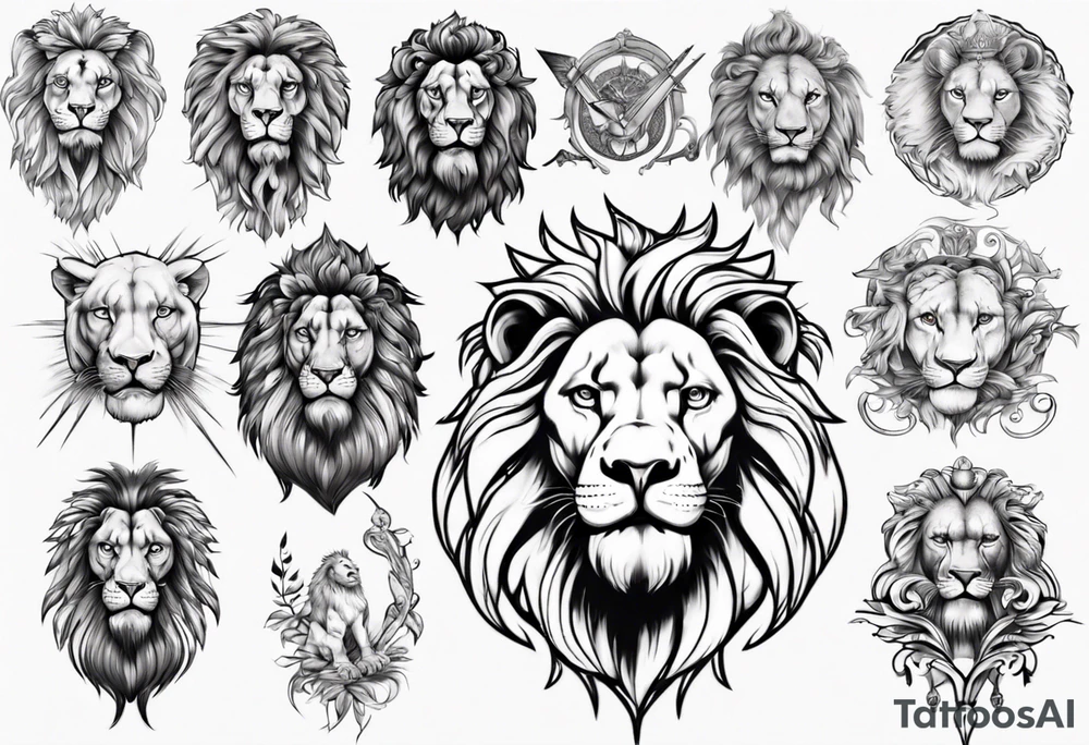 lion statue tattoo idea
