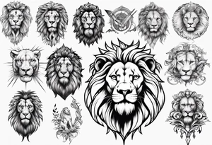 lion statue tattoo idea
