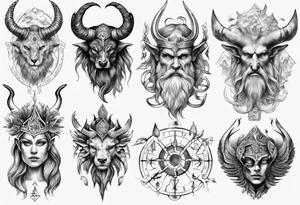 photorealistic Nordic mythology tattoo idea