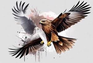 Black kite. Soft. Small. Child like. Environmental elements. Girly. tattoo idea