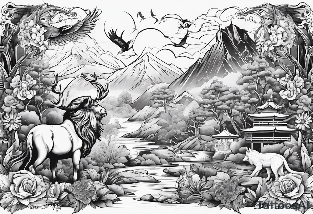 ok change characters with animals tattoo idea