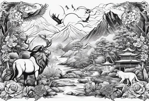 ok change characters with animals tattoo idea