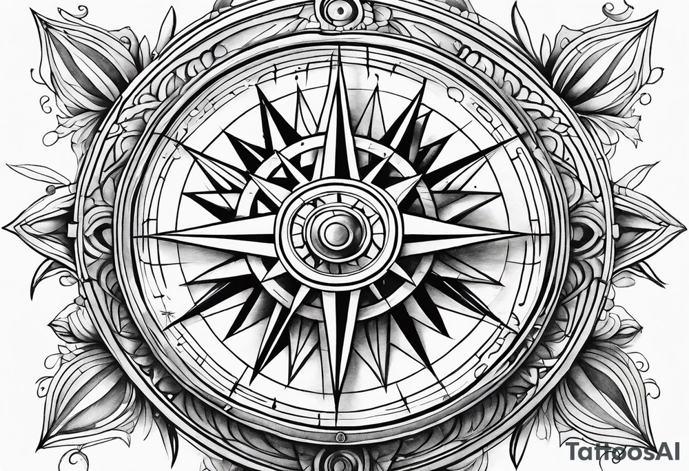 Abstract compass tattoo idea
