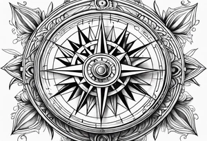 Abstract compass tattoo idea