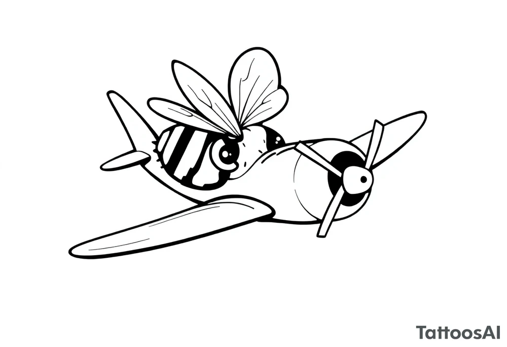 Bee flying a Boeing jet plane tattoo idea