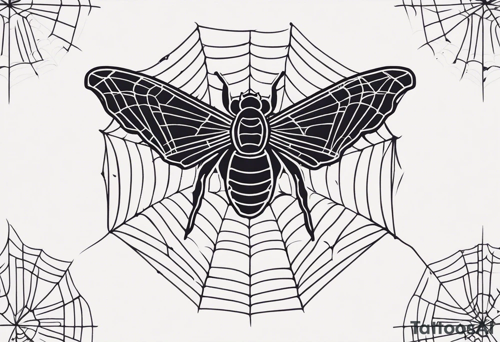 Spider web and moth tattoo idea
