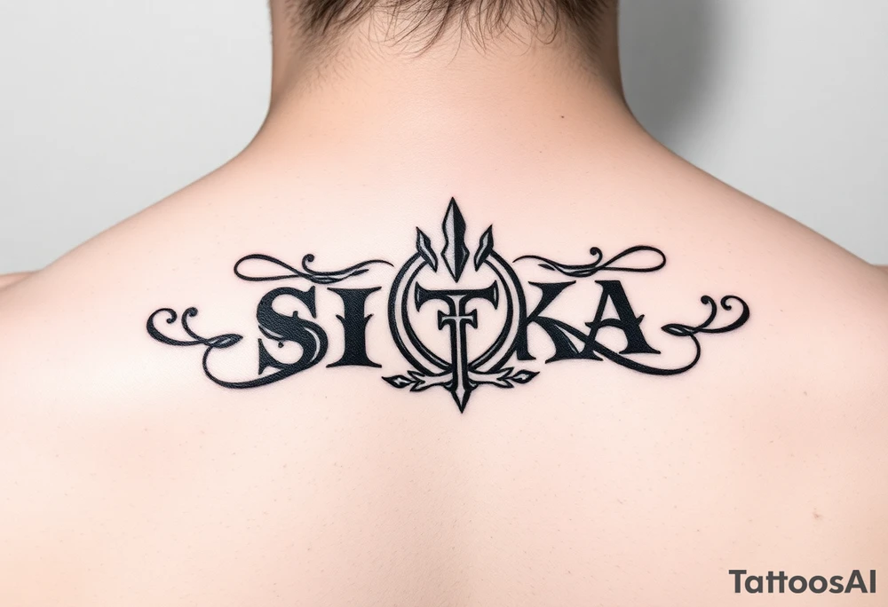 Create a small 
tattoo with the word the word SITKA and a claddagh ring tattoo idea