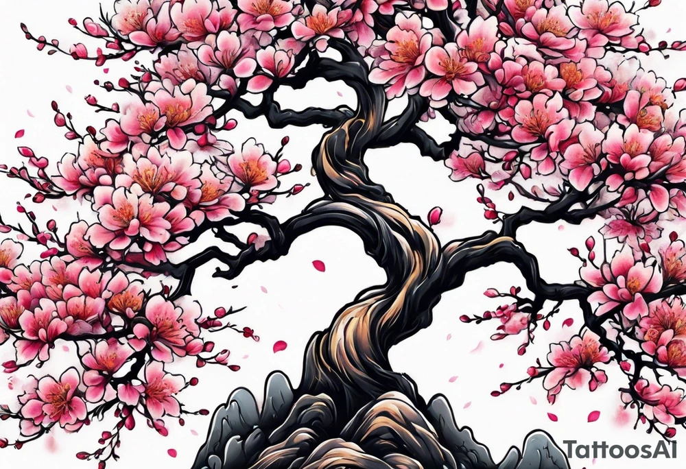 Japanese cherry tree tattoo idea