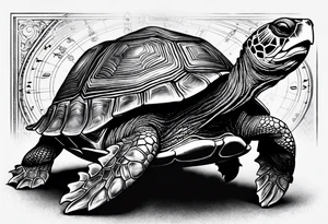 Turtle with the circle of fifths on its shell tattoo idea