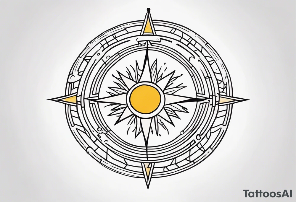 Simple Hail the sun tattoo idea