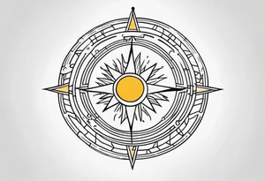 Simple Hail the sun tattoo idea