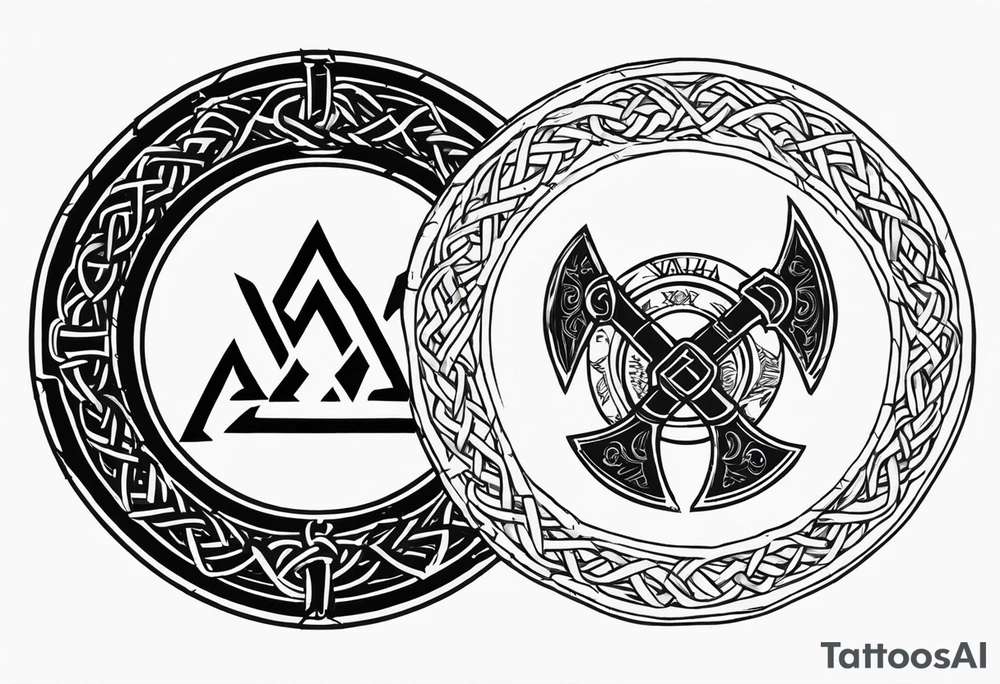 Valhalla berserker round shield axe
Valknut barbed wire chains tattoo idea Valhalla berserker round shield axe
Valknut barbed wire chains tattoo idea