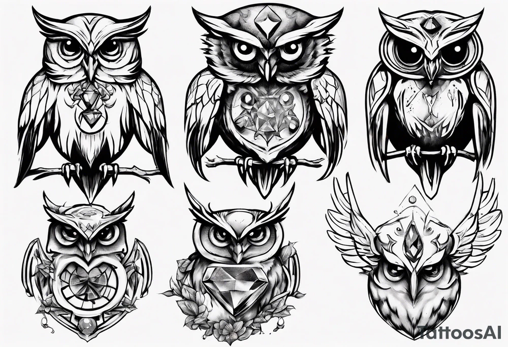 The Demon Owl Stolas, a Prince of Hell who is obsessed with gems, knowledge of astrology and poisonous gems. tattoo idea