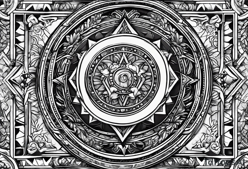 free masonry symbol , rectangle tattoo idea