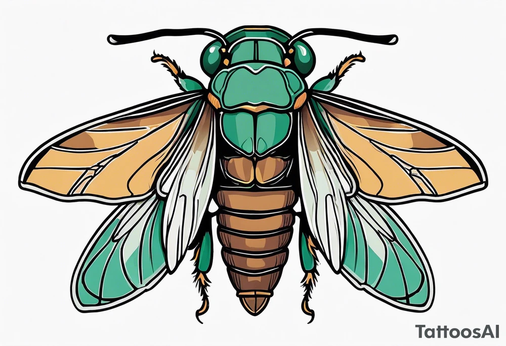 Neo traditional Cicada tattoo idea