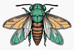 Neo traditional Cicada tattoo idea