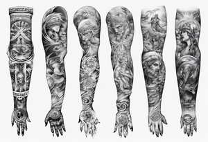 greek full sleeve tattoo idea