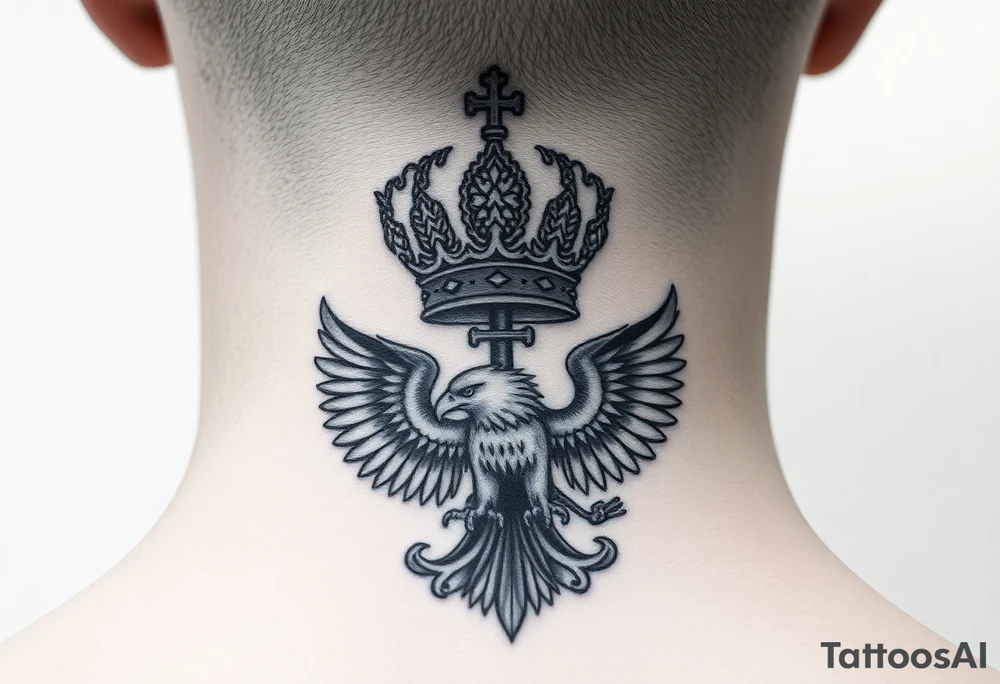 St. George
Russian imperial crown above the eagle
Russian sabre
The Kremlin or St. Basil's Cathedral scene tattoo idea