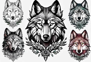 Forest in wolf body tattoo idea