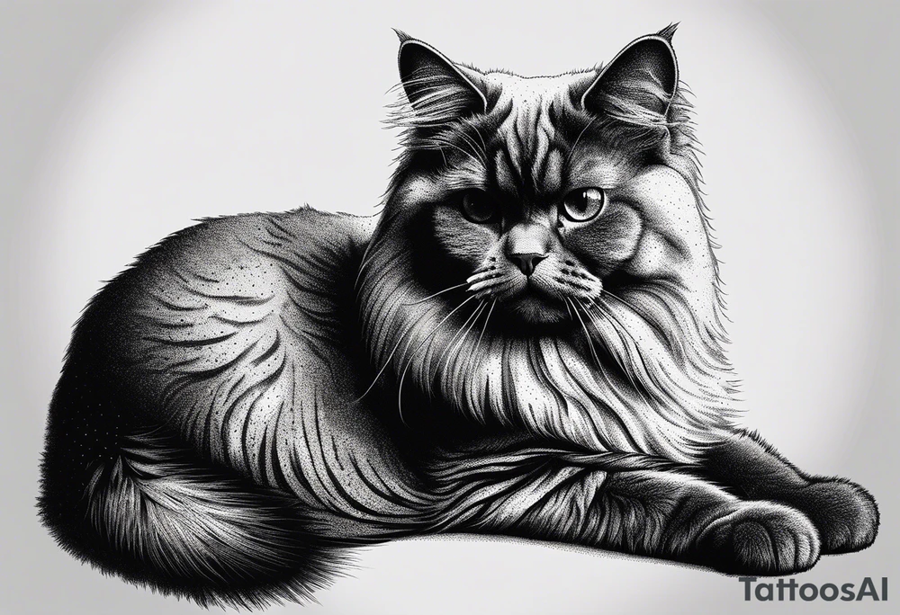 persian cat tattoo idea