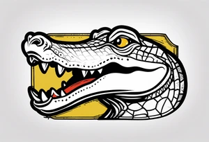 Alligator biting a 2 of spades card tattoo idea