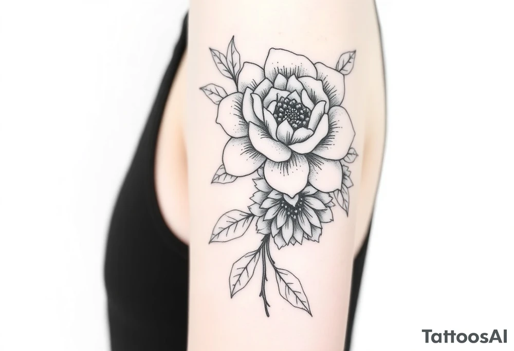 rose and chrysanthemum tattoo idea