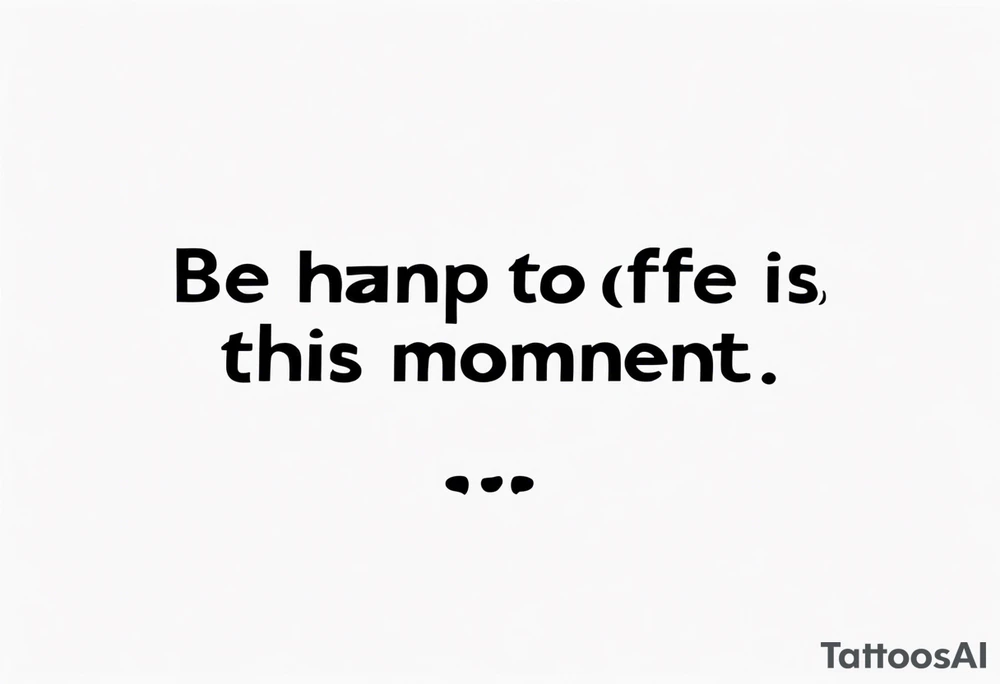 I want to write this sentence 
“ Be happy for this moment, this moment is your life” tattoo idea