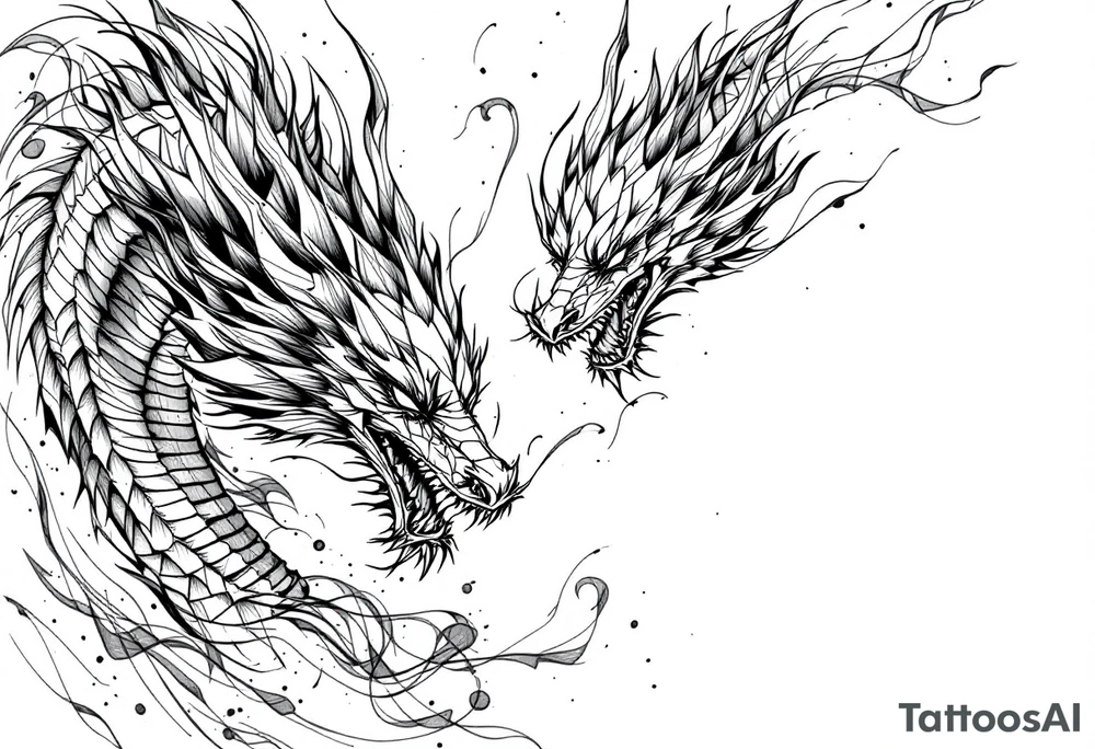 roaring dragons tattoo idea